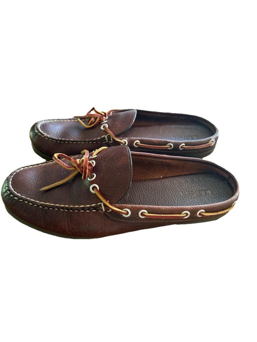 LL Bean Low Back Leather Moccasin Loafers Men’s 11 W Vintage